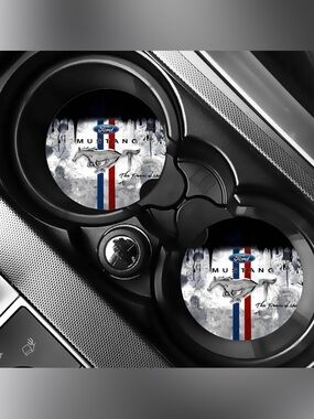 Ford Mustang Car Coasters Absorbent Set of (2)